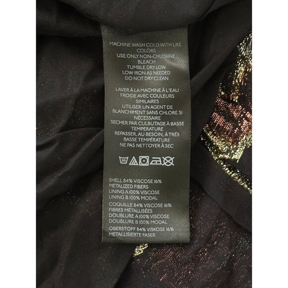 Anthropologie Maeve Metallic Floral Swing Dress Halter Evening Cocktail Size S N - Picture 8 of 8